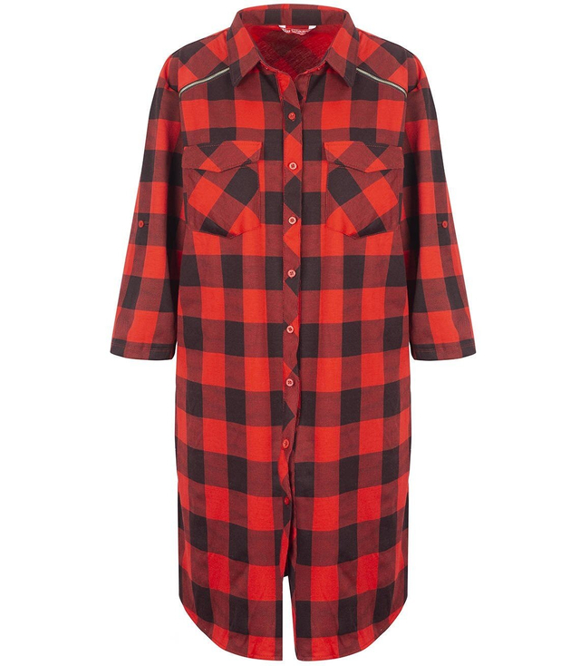 Dlouhá košile TUNIKA v kostkovaném provedení s kapsami