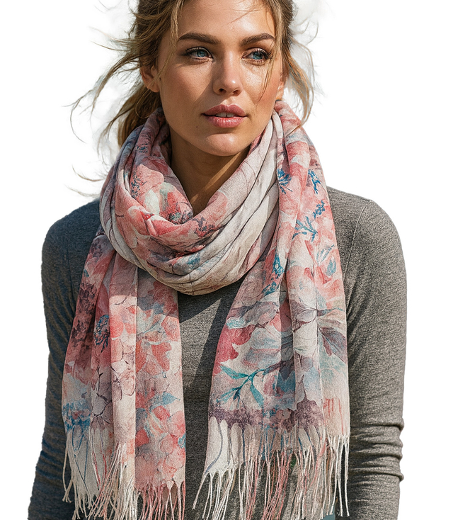 Dámská šála s květinovým vzorem 180x70