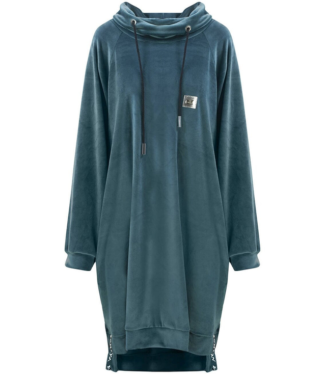 Šaty Velurová mikina s nápisem