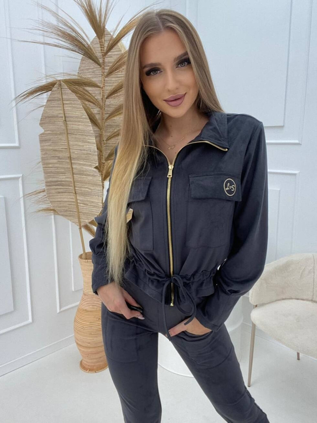 Tepláková souprava se semišovou bundou a kalhotami