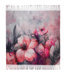 Elegantní velká květinová šála se střapci