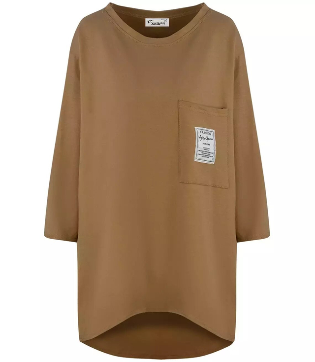 Nadměrná blůza blouson s dlouhou zadní kapsou