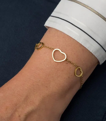 Elegantní zlatý dámský náramek z oceli