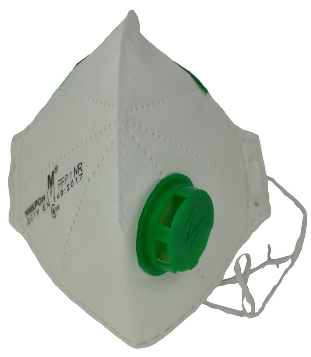 Skládací ochranná maska FFP1 s ventilem