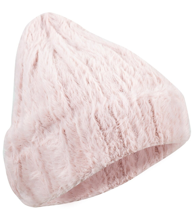 Dámská pletená čepice s kožešinou a pruhem