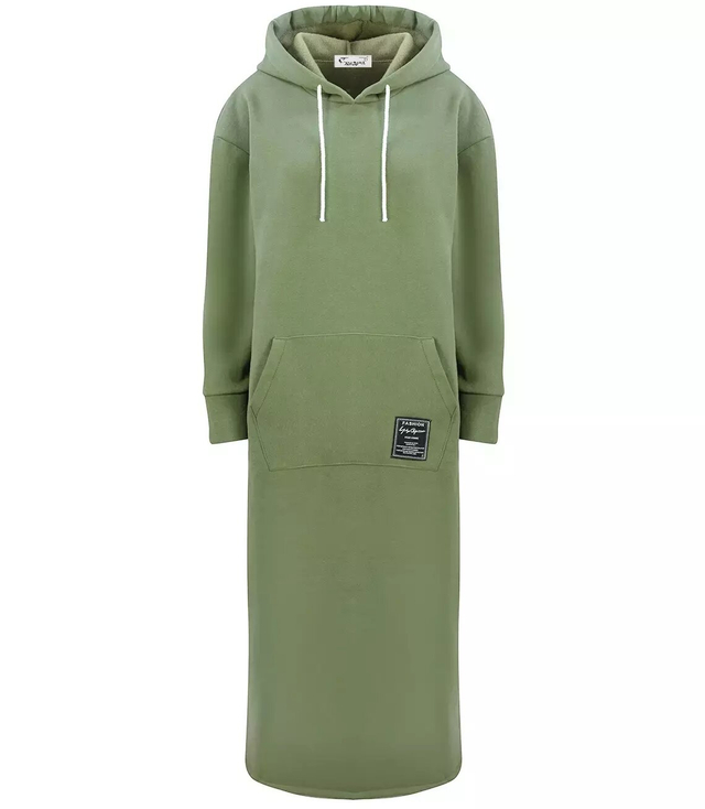 Dlouhé mikinové oversize šaty