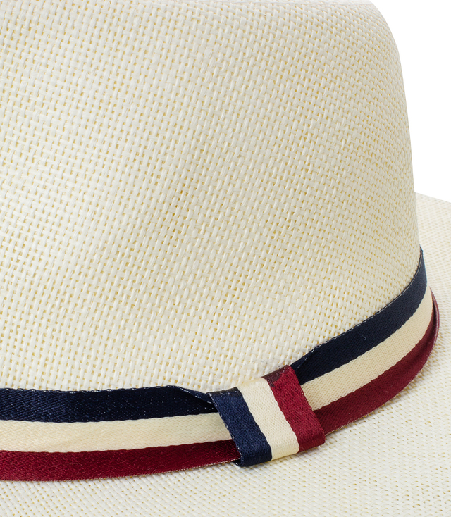 Pánský panamský klobouk s tříbarevným pruhem