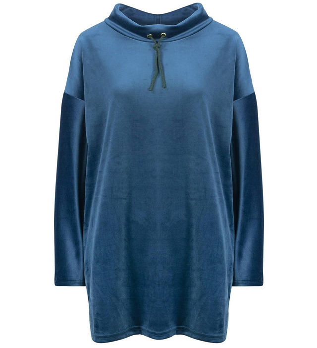 Volná velurová tunika PLUS SIZE