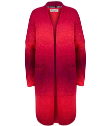 Kardigan dlouhý hrubý svetr ombre barevný