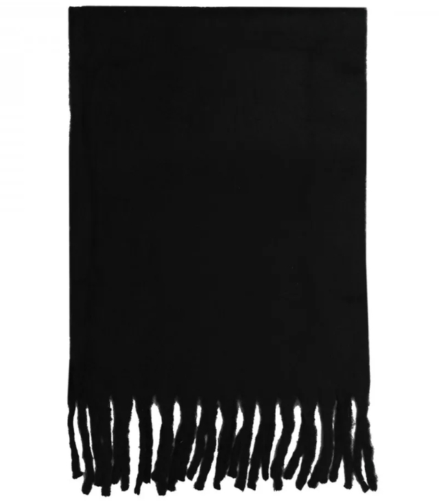 Šála Silná šála se střapci jednobarevná teplá měkká 180x45 cm