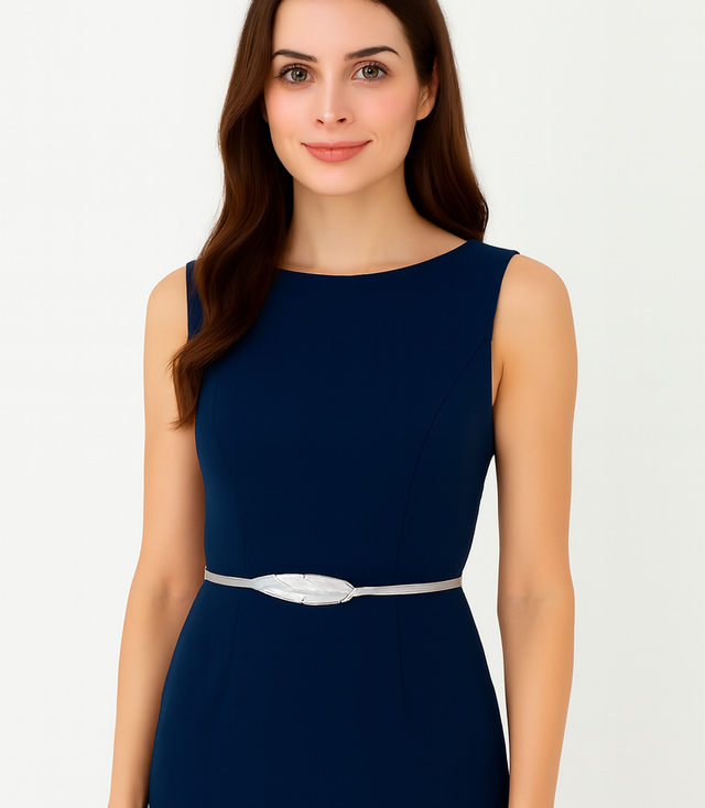 Dámský pásek s ozdobnou sponou k šatům