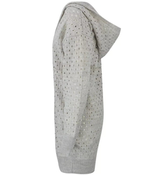 Dlouhý prolamovaný svetr s kapucí ANIELA