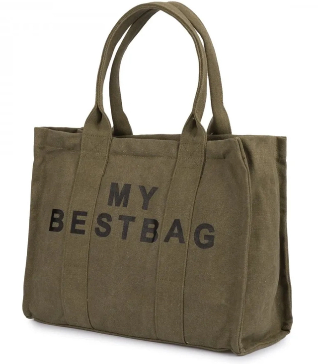 Velká jednobarevná nákupní taška s nápisem "My Bestbag