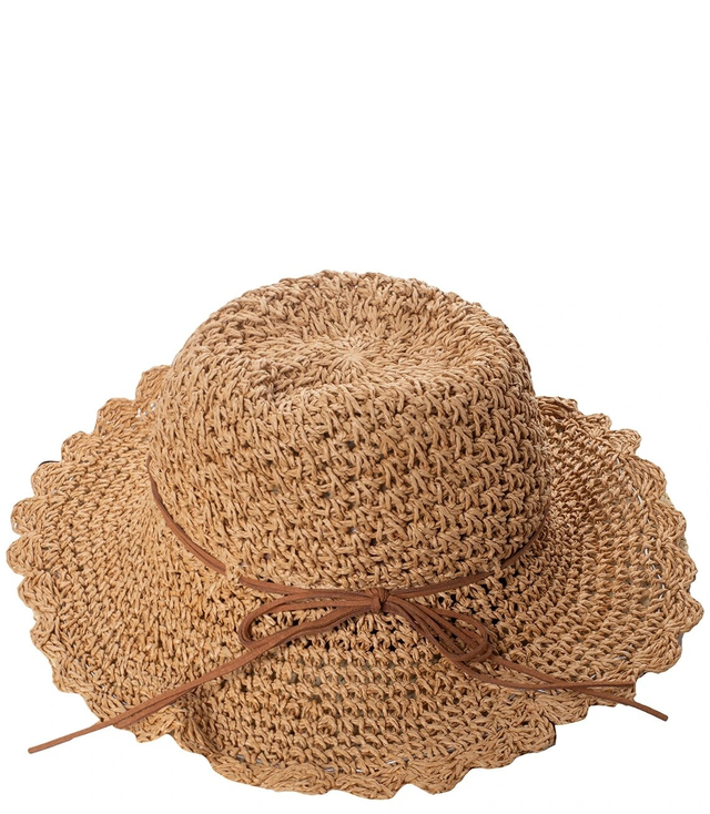 Módní velký pletený dámský klobouk s okouzlujícím okrajem