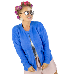 Krátký svetr s rozepínáním z nadýchané pleteniny "COCO CHIC"