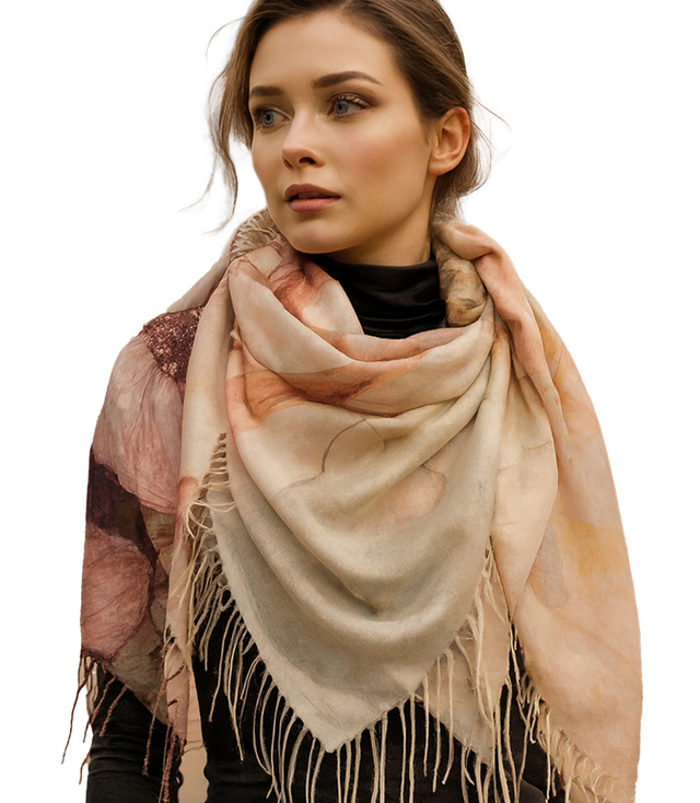 Dámský šátek s květinovým vzorem 100x100