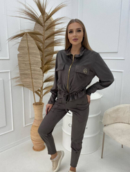 Tepláková souprava se semišovou bundou a kalhotami