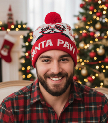 Zimní vánoční čepice s bambulí - ideální pro preze