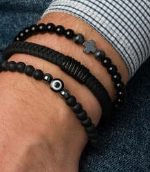 Sada pánských náramků z přírodního kamene oko proroka