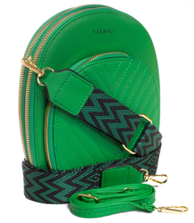 Malá stylová mini zaoblená kabelka 3 přihrádky 2 popruhy