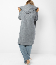 Kardigan Dlouhý tlustý svetr Kostkovaná vlna