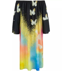 Španělské midi šaty s barevným potiskem