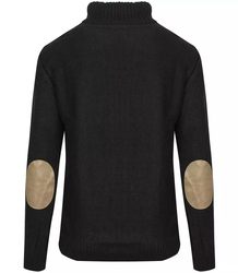 Pánský hrubý vlněný svetr s rolákem kostkovaný