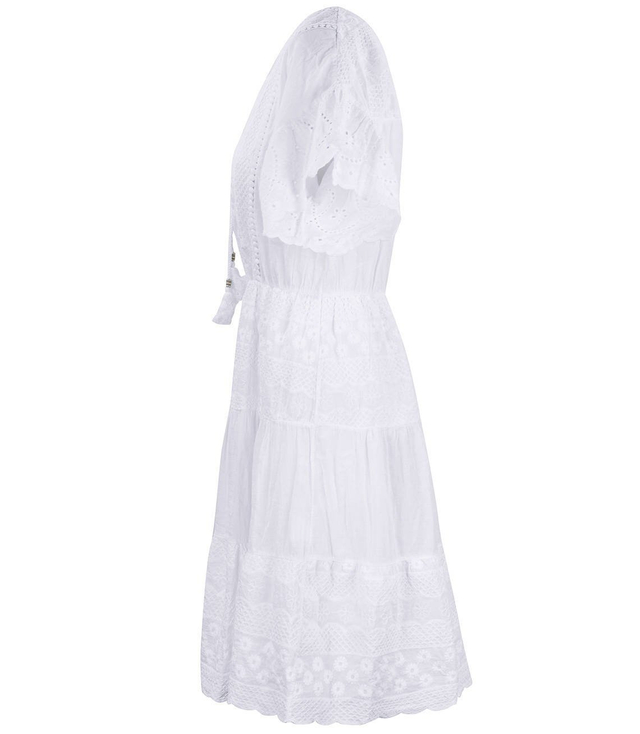 BÍLÉ šaty s ažurovou výšivkou MINI letní