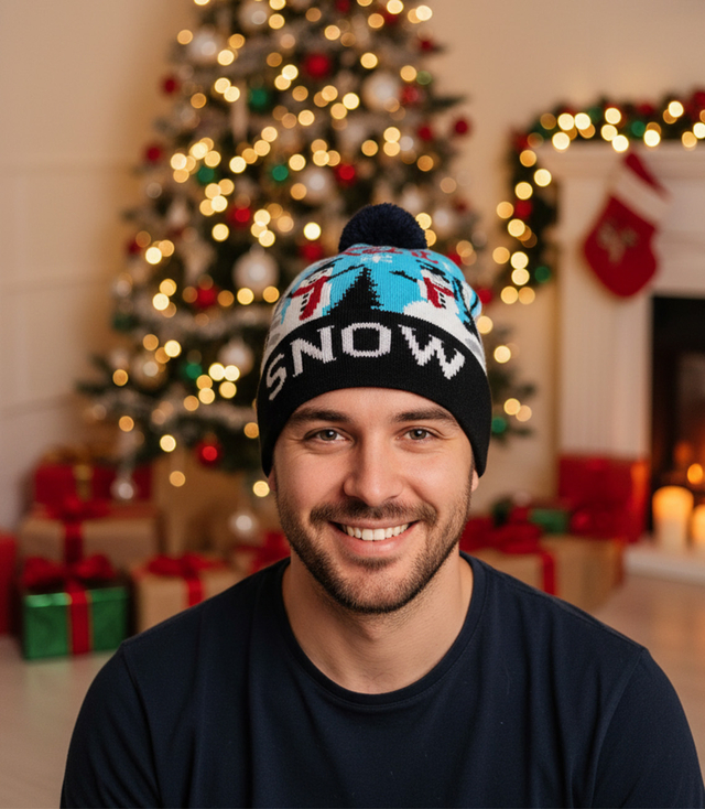 Zimní vánoční čepice s bambulí - ideální pro preze