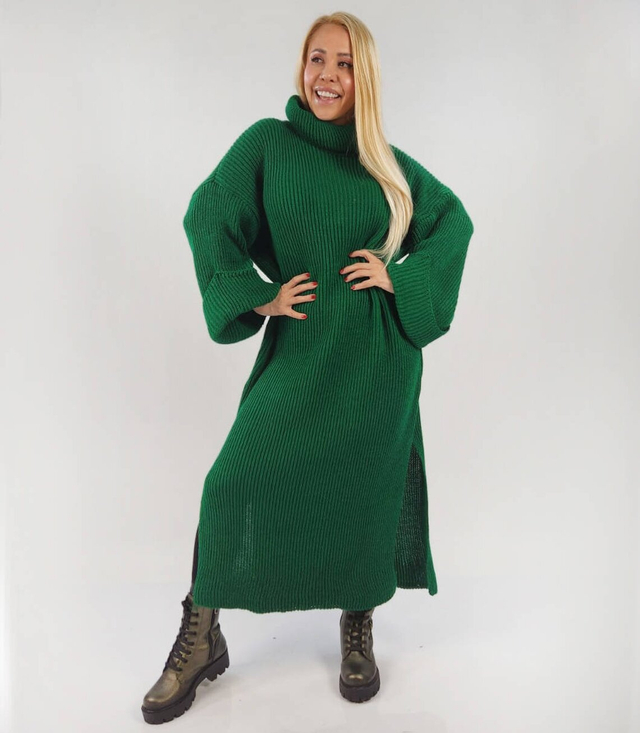 Žebrovaný svetr s rolákem MAXI