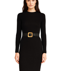 Pletený dámský opasek s velkou sponou