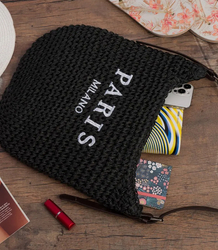 PARIS MILANO pletená kabelka s řemínkem z ekokůže