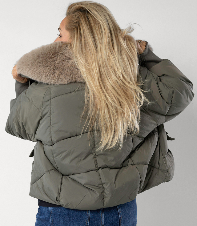 Zimní bunda bomber s odnímatelnou bundou z ovčí kůže IRMA