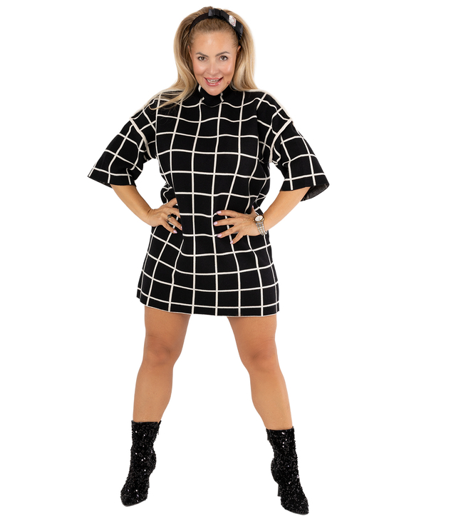 Pletené šaty TWIGGY s trapézovým vzorem