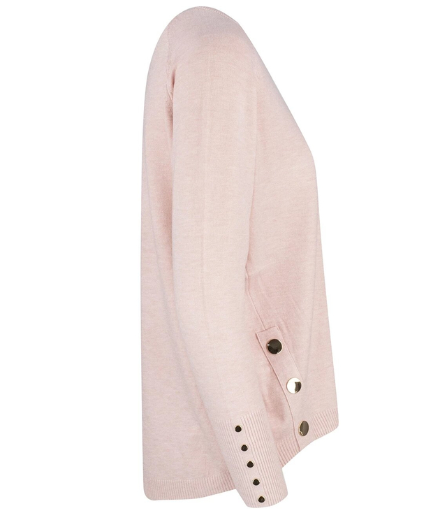 Klasický hladký dámský svetr na knoflíky MARIA