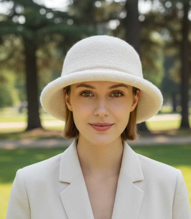 Dámský klobouk z měkké plyšové látky