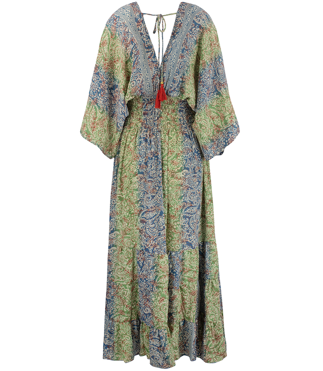 Dlouhé, vzdušné šaty v etnickém hippie stylu, indické vzory SHANTI