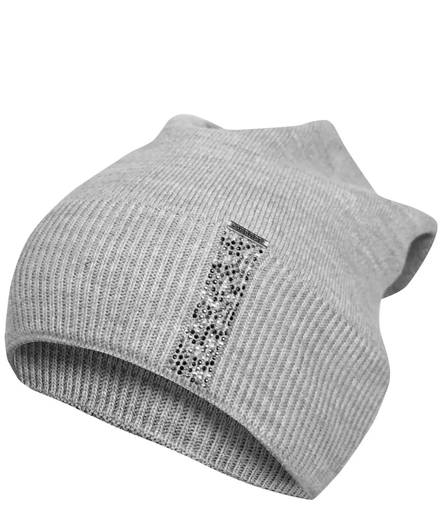 Teplá pletená dámská čepice se zirkony