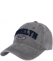 Bavlněná vintage zničená nastavitelná unisex baseballová čepice s výšivkou BROOKLYN