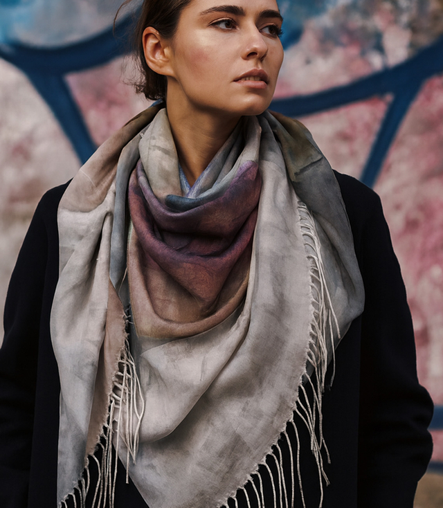 Dámský šátek s květinovým vzorem 100x100