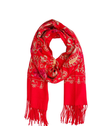 Dámský folklórní šátek s květinovým motivem a střapci