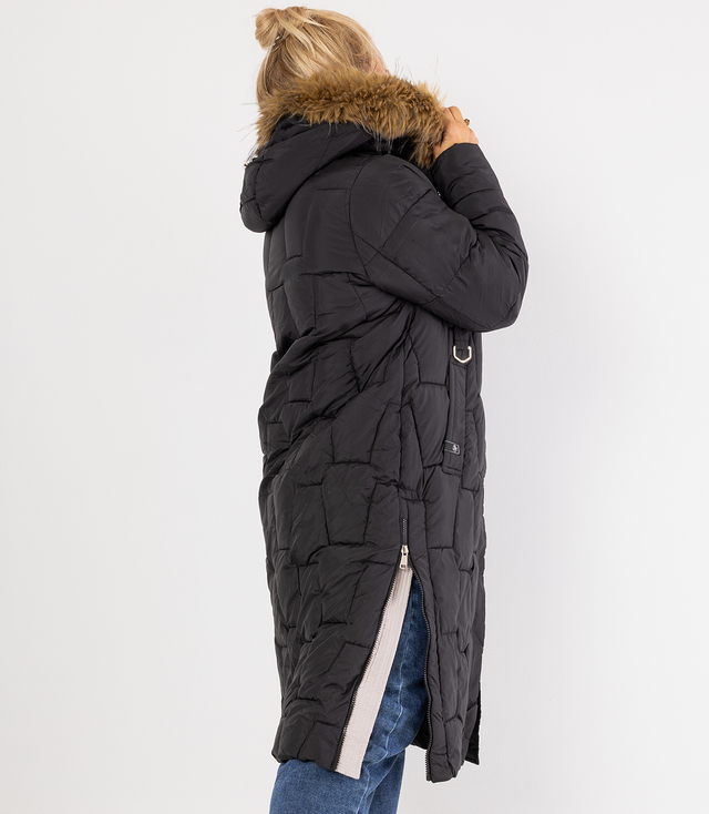Dlouhá prošívaná zimní bunda URBAN LONG PUFF PLUS SIZE