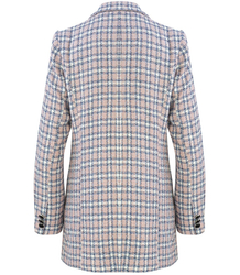 Dlouhé dvouřadé kostkované sako TWEED