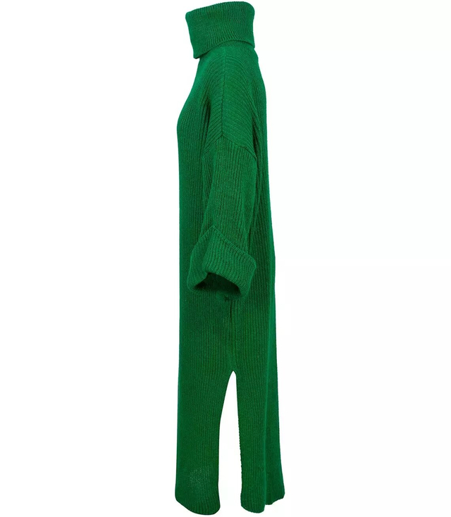 Žebrovaný svetr s rolákem MAXI