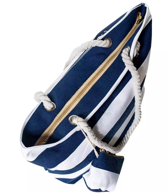 Velká plážová taška na plážový piknik shopper stripy
