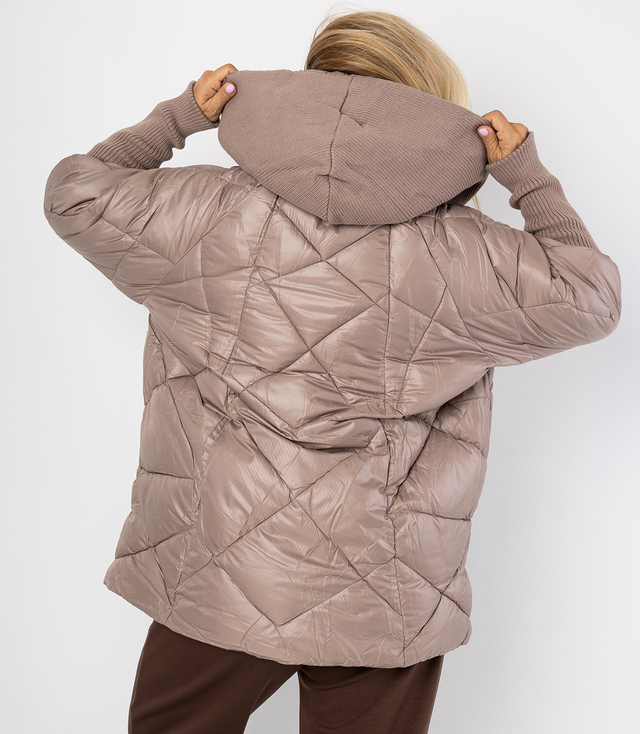 Zimní bunda s ozdobným žebrováním oversize DIAMOND