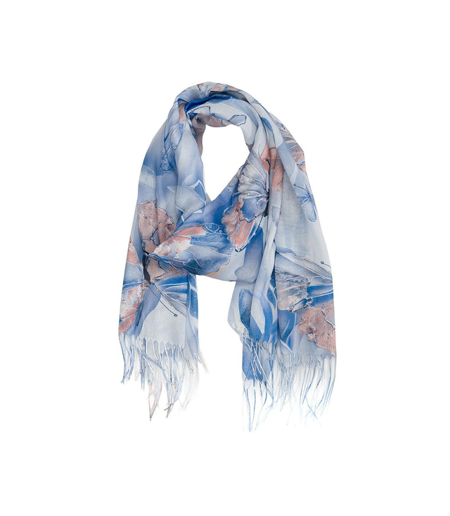 Dámský stylový šátek s potiskem motýlů 180x70