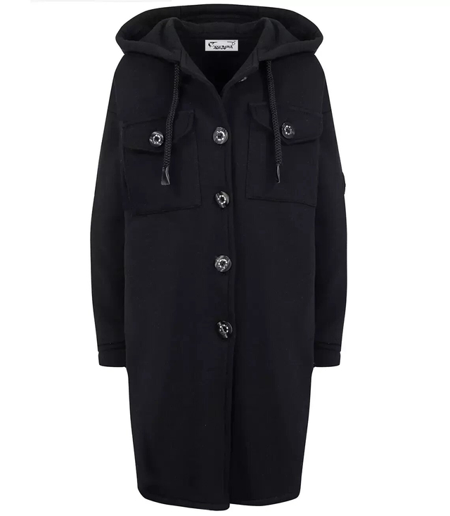 Teplá dlouhá mikina košile bunda bavlna