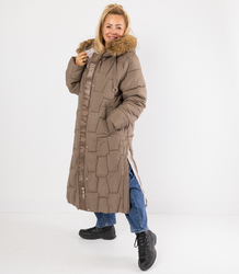 Dlouhá prošívaná zimní bunda URBAN LONG PUFF PLUS SIZE