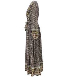 Dlouhé boho šaty etno maxi volán